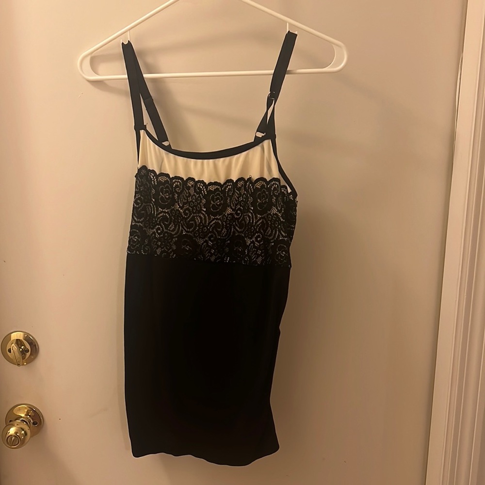 Black and Tan lace cami